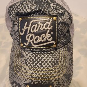Hard Rock Couture Snake Print with Leather Accents Hat